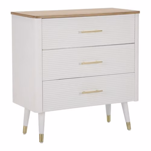 Comò in legno bianco MATERA a 3 cassetti
