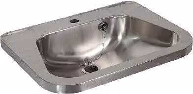 Sanela Lavabi in acciaio inox - Lavabo 560x420 mm, con sfioratore, con foro per rubinetto, acciaio inox SLUN 26