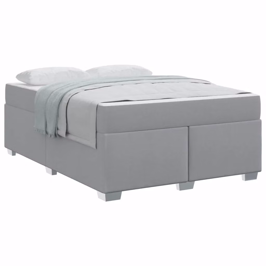 Struttura del letto moderna vidaXL in tessuto grigio con doghe in legno, L 140 cm x P 200 cm – 2