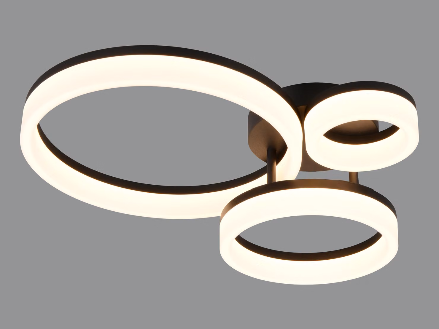 Plafoniera LED, nera, moderna, L 51 cm