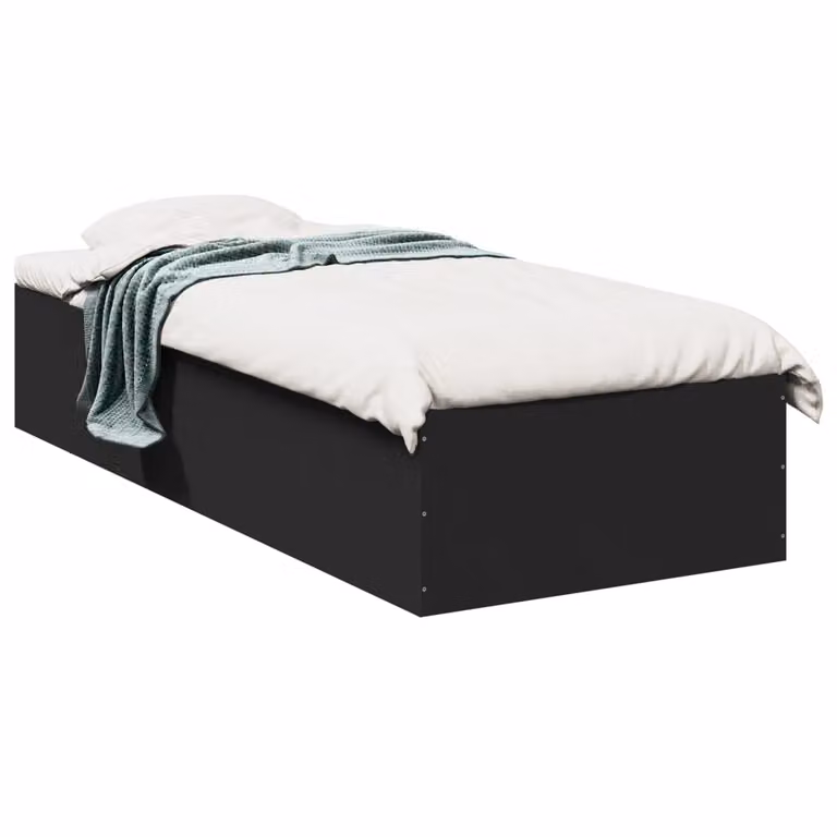 Giroletto vidaXL Nero in Legno Multistrato con Doghe Fisse 90x190 cm