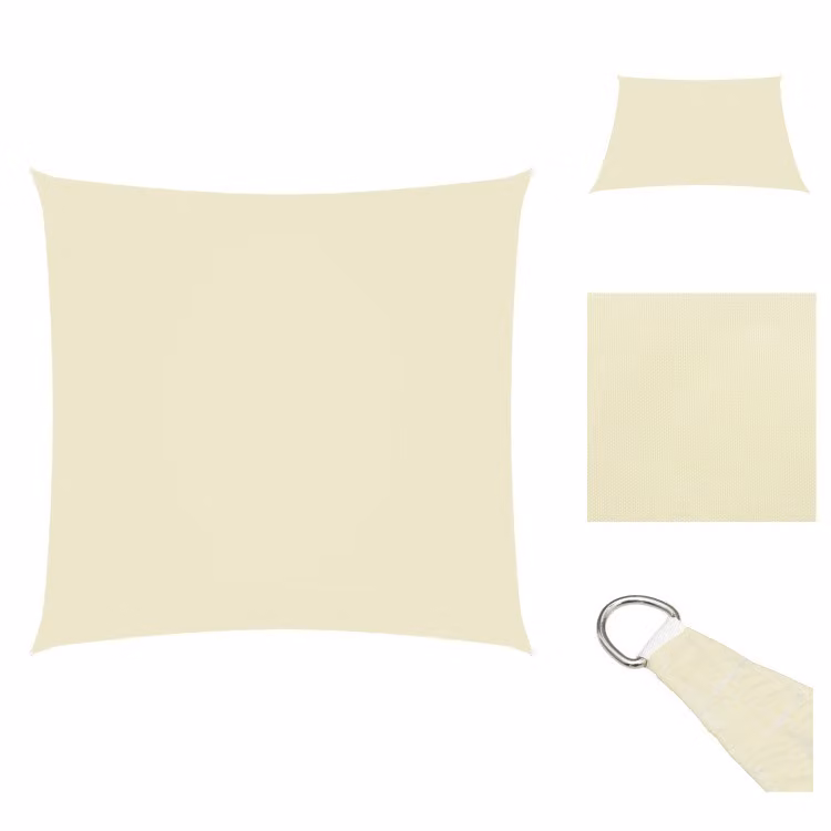 vidaXL Tenda da sole in tessuto Oxford quadrato 7x7 m crema - Ombrelloni e tende da sole