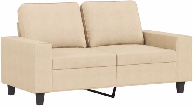 Divano | Divano da soggiorno | Sofa a 2 Posti Crema 120 cm in Tessuto
