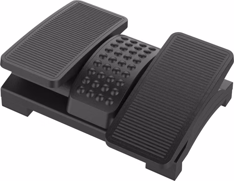 Poggiapiedi ergonomico regolabile in plastica con rivestimento antiscivolo - Nero, 43 x 32 x 10,5 cm