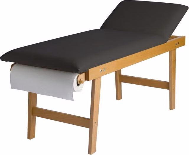 Lettino da Massaggio Visita Fisioterapia Fisso 2 Sezioni 190x70x75 cm 200Kg Nero