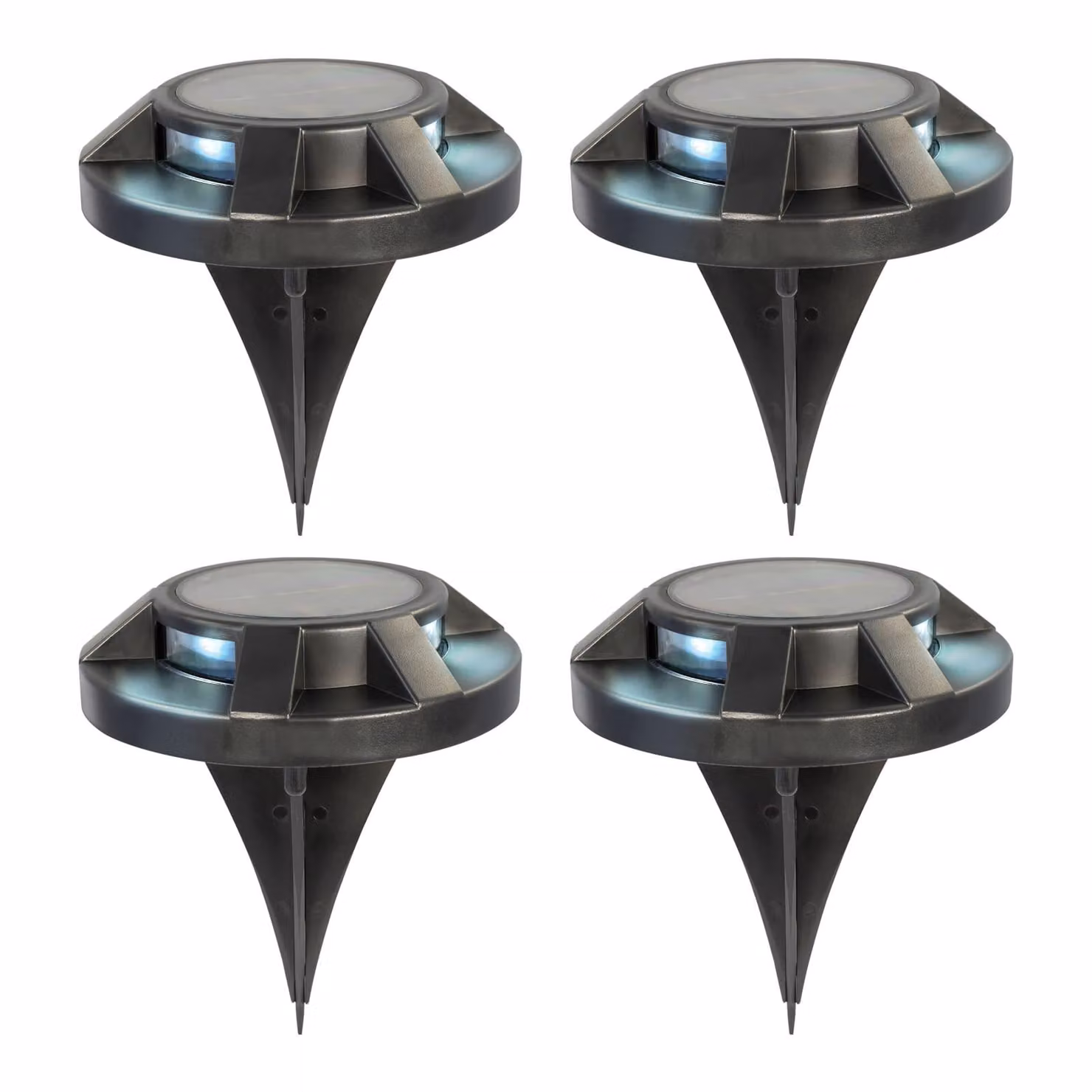 Lampada da terra solare a LED GRUNDIG 120 mm, nera, set da 4 pezzi