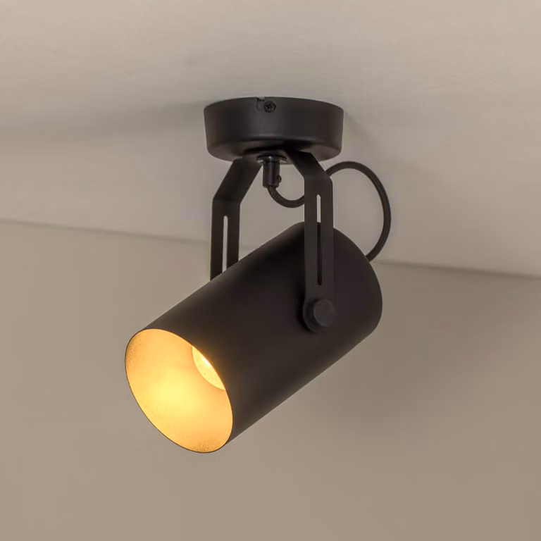 Faretto da soffitto Reflector, nero, 1 luce Reflector TEMAR LIGHTING, dimmerabile, Nero, Soggiorno / Sala da pranzo, Metallo, Moderno, Faretto