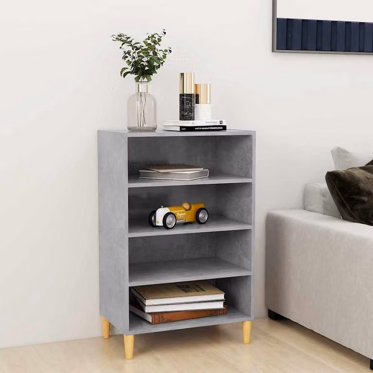 Credenza moderna vidaXL in legno multistrato e MDF, colore grigio cemento, L: 57 cm, P: 35 cm, H: 90 cm
