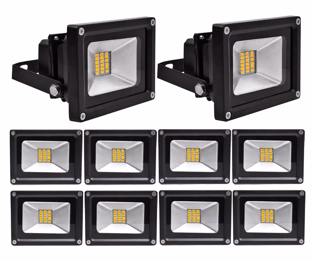 10 pezzi 20W SMD LED faretti proiettori, Greenmigo IP65 proiettori fari da cantiere faretti bianchi caldi faretti da esterno 85-265V AC