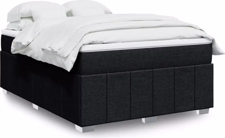 Maison Exclusive - Letto boxspring con materasso nero 140x190 cm Tessuto