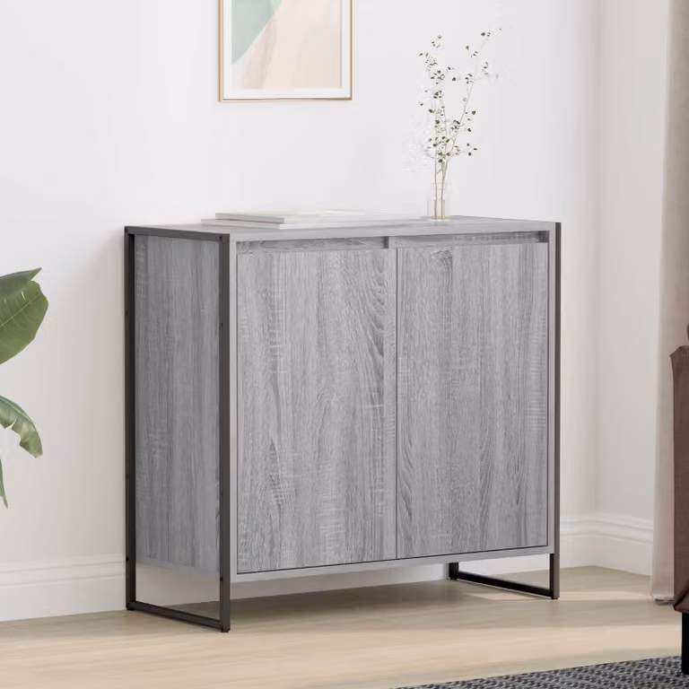 Mobile laterale vidaXL in stile industriale color grigio Sonoma L: 79 cm, P: 36 cm, H: 75 cm