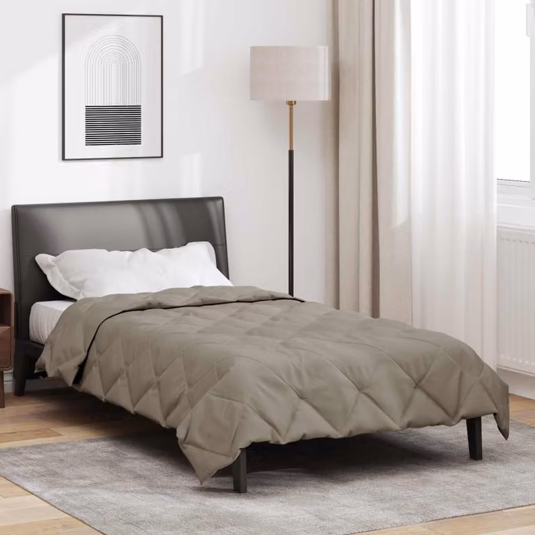 vidaXL Piumone Estivo in Microfibra Traspirante Grigio Chiaro L: 140 cm x P: 200 cm