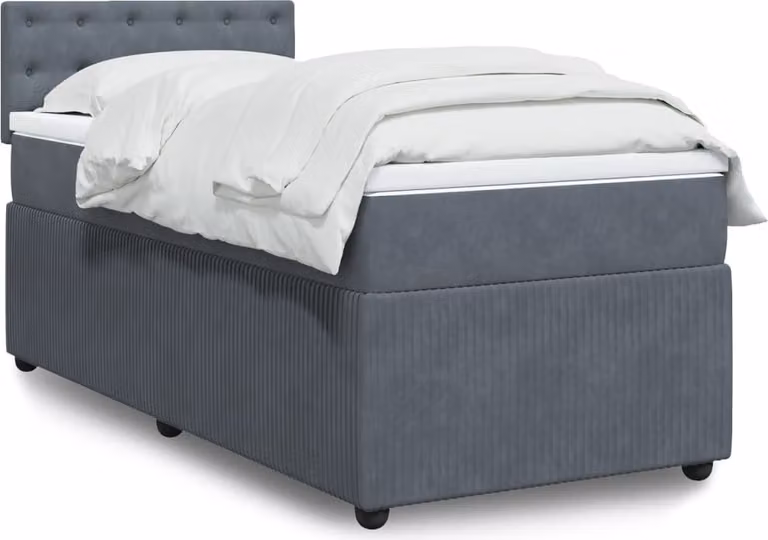 Maison Exclusive - Giroletto a Molle con Materasso Grigio Scuro 80x200 cm Velluto