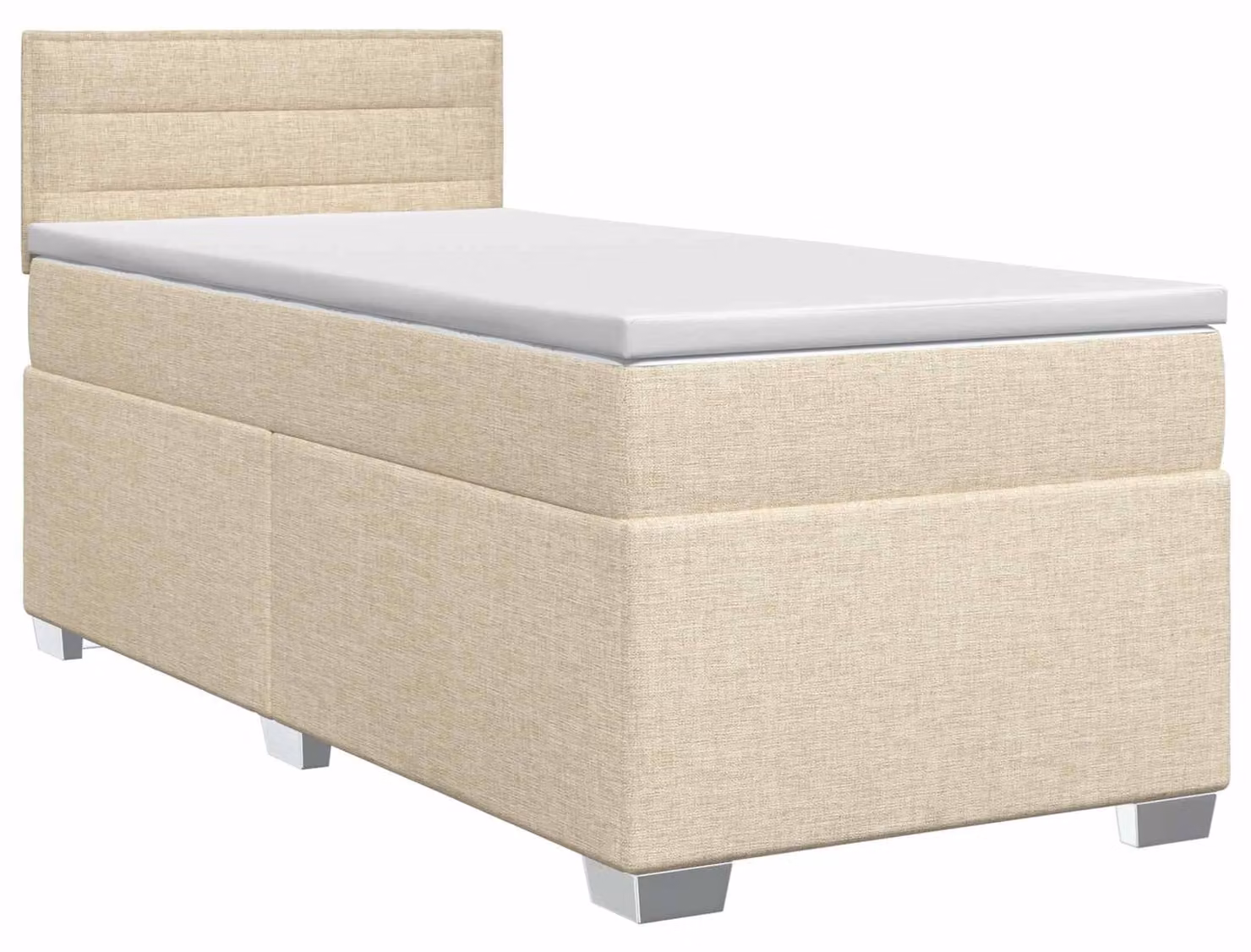 vidaXL Letto a molle con materasso crema 100 x 200 cm in tessuto