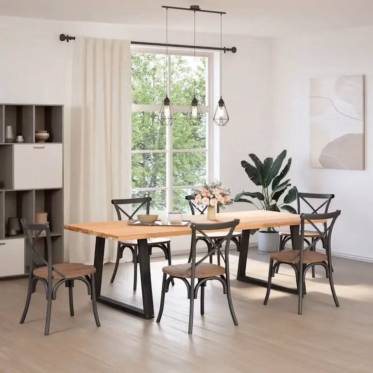 Coppia di gambe per tavolo da pranzo a forma di X in metallo nero con altezza regolabile, DESIGN IN, L/P/H: 100 x 40 x 72-73,3 cm