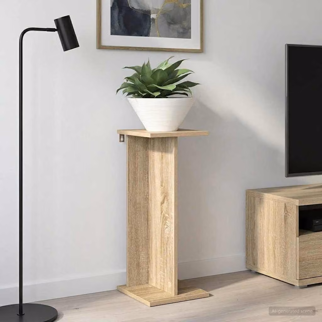 vidaXL Supporto per piante moderno in legno Rovere Sonoma, marrone, L/P/H: 25 x 25,5 x 60,5 cm
