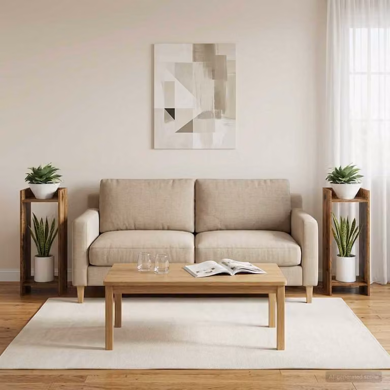 Set di 2 supporti per piante vidaXL in legno color marrone, L/P/H: 30 x 30 x 80 cm
