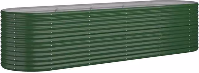 Fioriera rialzata in acciaio per giardino e terrazze verde L: 296 cm, P: 80 cm, H: 68 cm – 1