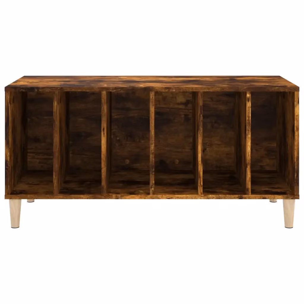 Mobile porta dischi classico HELLOSHOP26 in legno composito color rovere affumicato L 100 x P 38 x H 48 cm – 2