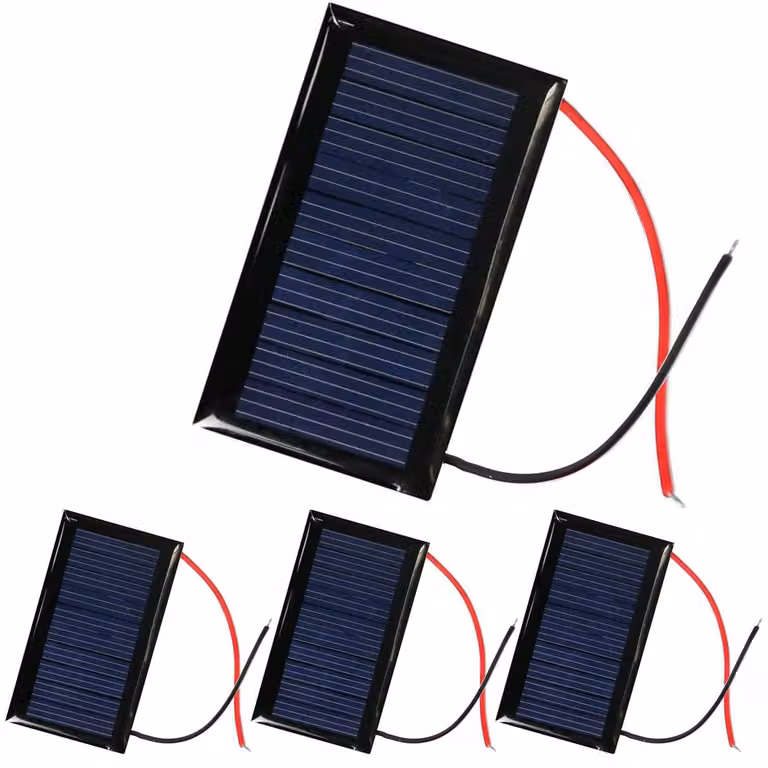 Set di 4 mini pannelli solari da 5V, 30mA, dimensioni 53x30mm, ideali per progetti fai-da-te