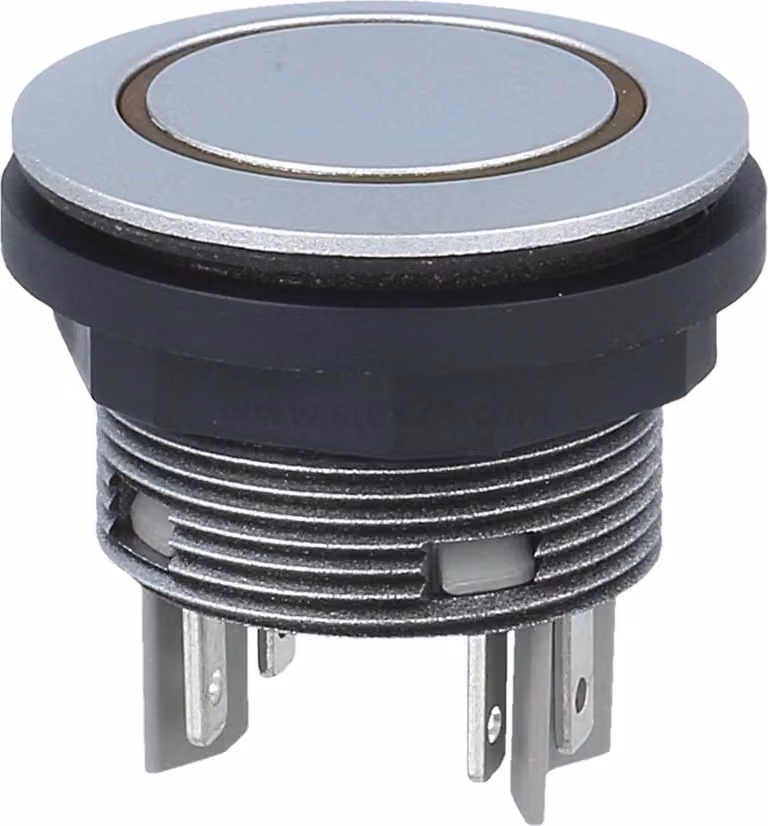 Georg Schlegel Pulsante con illuminazione ad anello, 1Ö + 1S illuminabile, rotondo, connettore piatto SHORTRON 2,8 mm x 0,8 mm - 1 pezzo