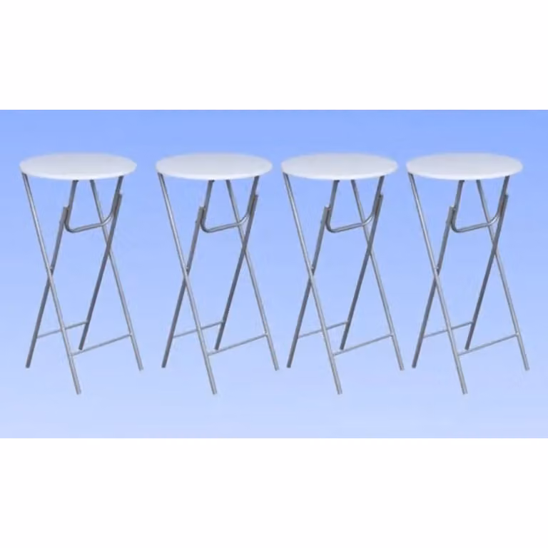 Set di 4 tavoli da bar moderni con ripiano rotondo in MDF bianco e struttura in metallo CFW5168389