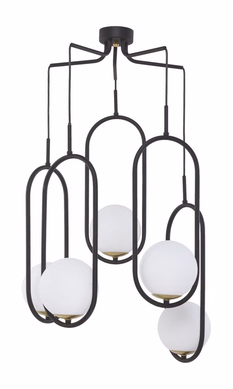 Lampada a sospensione IGON bianco e nero 5xE14x15W in metallo, dimensioni: 80x56x56 cm, IP20, Jupiter