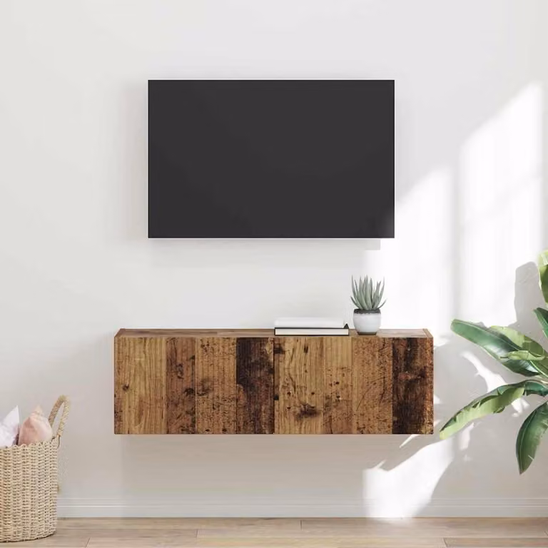 Mobile TV da parete vidaXL in legno vecchio marrone L 98 cm, P 31 cm, H 29,5 cm