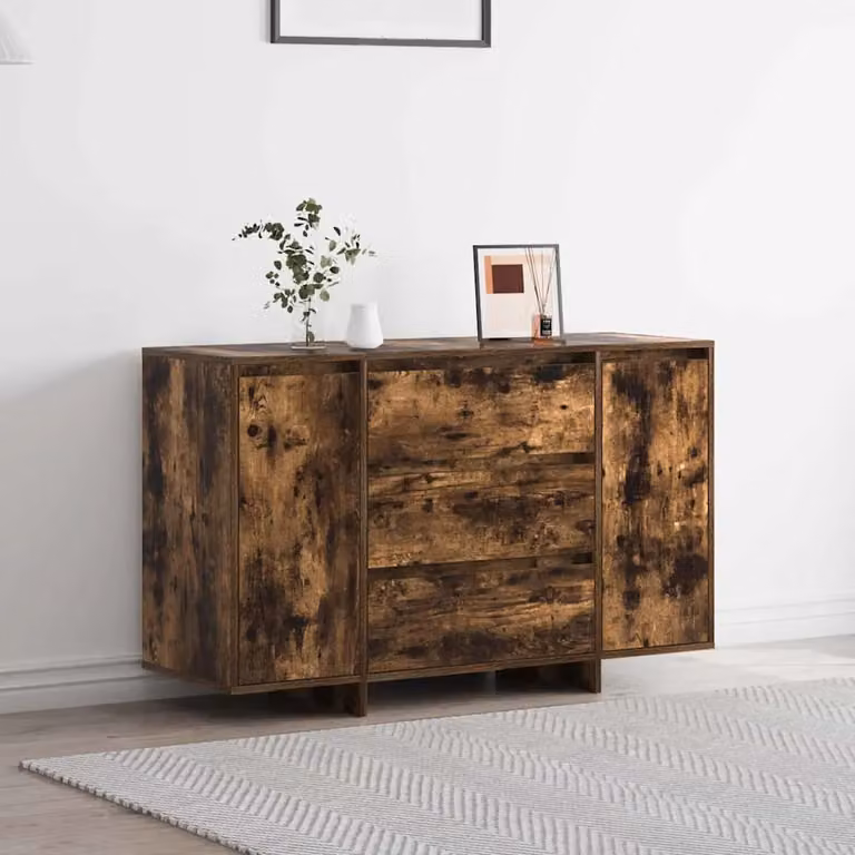 Credenza moderna vidaXL in legno ingegnerizzato color rovere fumé, L 120 x P 41 x H 75 cm
