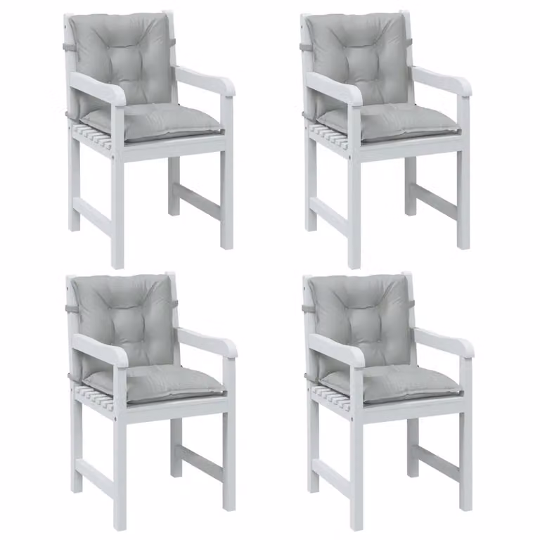 Set di 4 cuscini per sedia vidaXL, colore grigio mélange, resistenti ai raggi UV e antiscivolo, L 100 cm x P 50 cm x H 7 cm