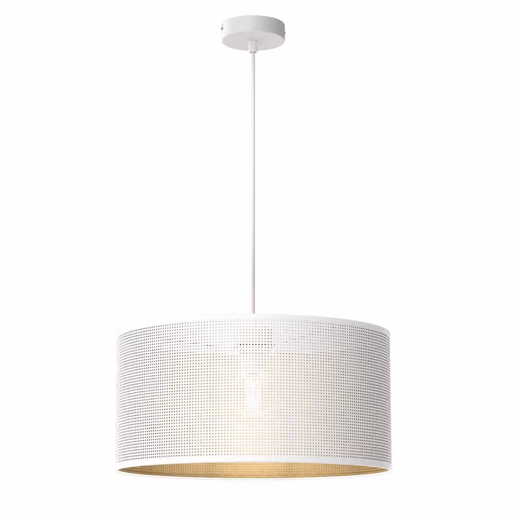 Lampada a sospensione bianca con interno dorato Ø40cm maglia Loft 1xE27 15W Luminex