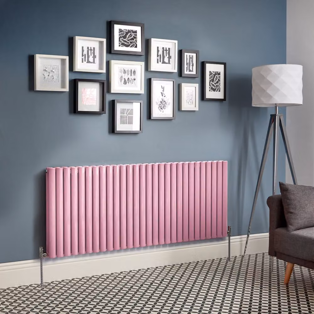 Radiatore di Design Orizzontale  Rosa (Rosa (Camellia Rosa)) -  635mm x 1652mm  - Pannello Doppio  - Revive