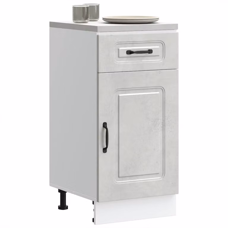 Base da cucina vidaXL Kalmar Grigio Cemento, L: 46 cm, P: 40 cm, H: 81,5 cm