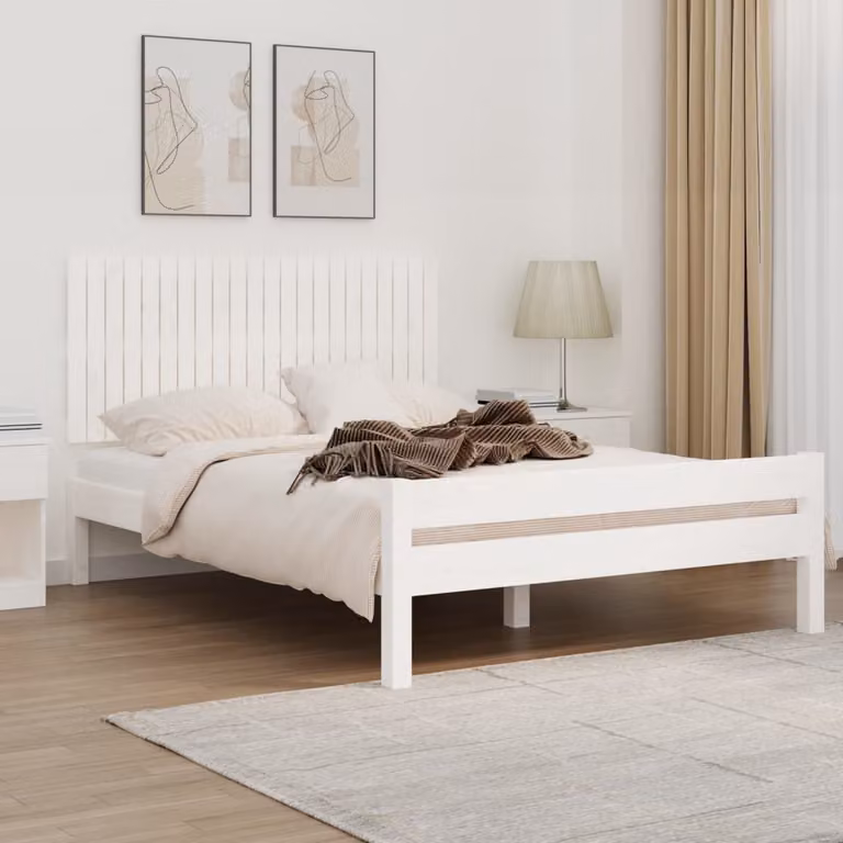 Testiera da parete vidaXL in legno massello di pino bianco, L 140 cm x P 3 cm x H 60 cm