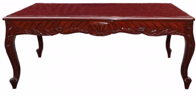 Tavolino da caffè in stile barocco della linea Casa Padrino, realizzato in legno massello color noce, dimensioni 120 x 80 x 48 cm