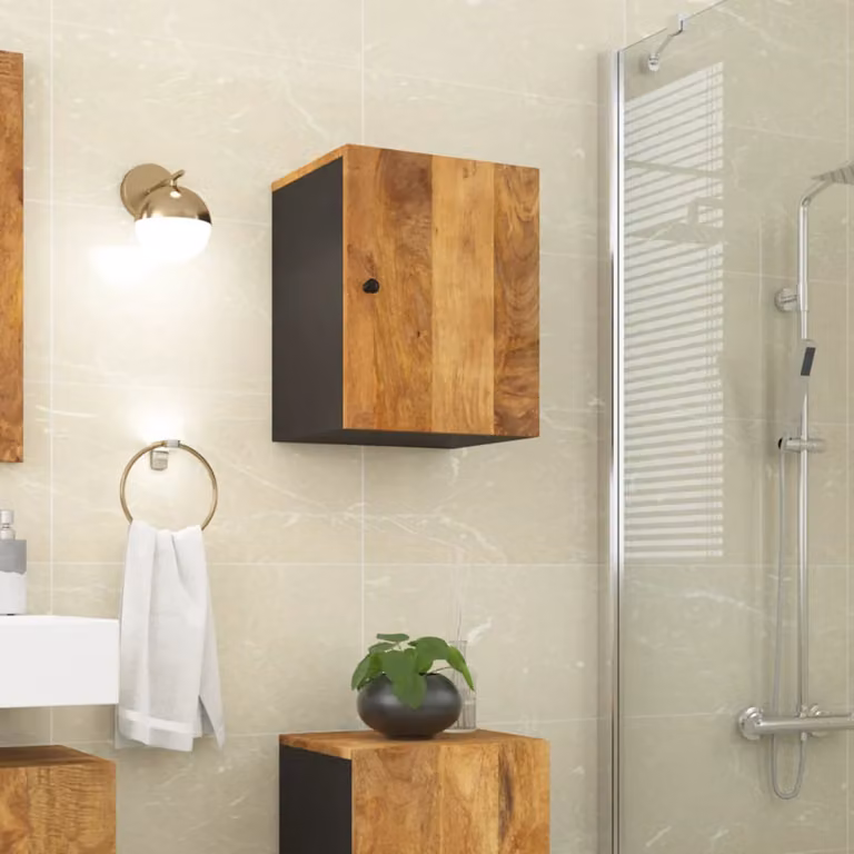 Mobile da bagno a parete vidaXL in legno di mango marrone L: 38 cm, P: 33 cm, H: 48 cm