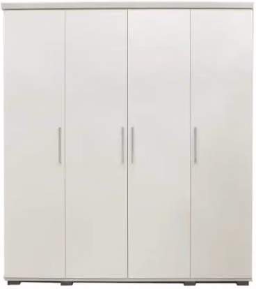 Armadio TOM 4 porte - Bianco - L160 x H183 cm - Guardaroba integrato