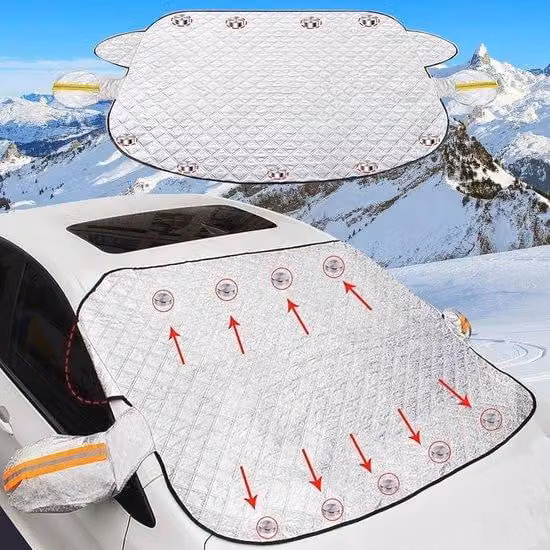 Copertura per auto con magnete, 180x115 cm, per ghiaccio, neve e sole