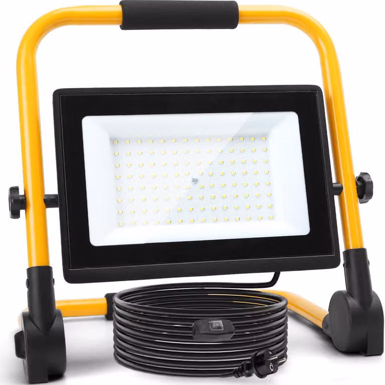 Lampada da lavoro a LED da 100W, impermeabile, 9000 lumen, cavo da 4 metri con interruttore