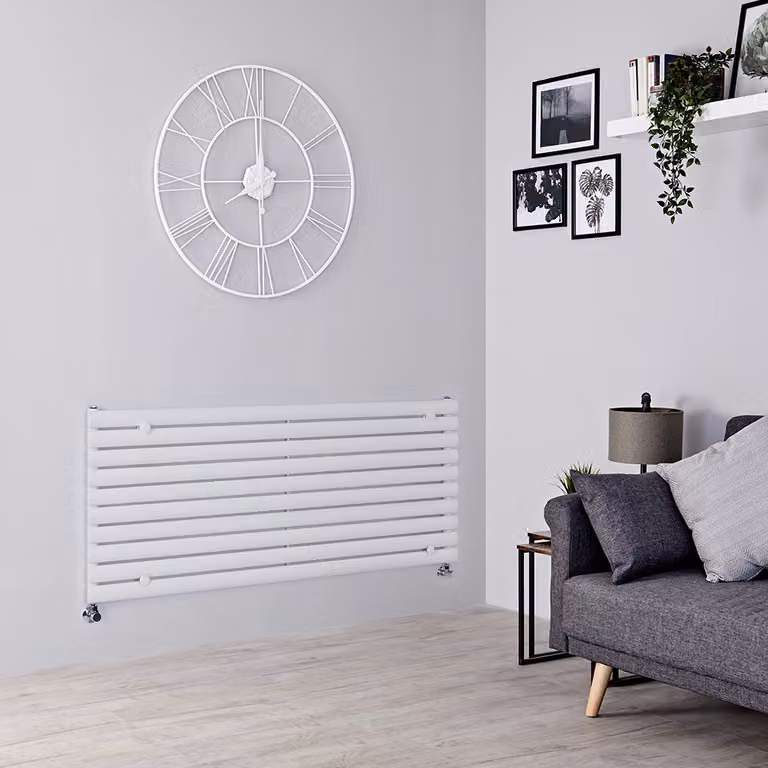 Radiatore di Design Orizzontale - Pannello Singolo - 590mm x 1400mm - Bianco - Revive