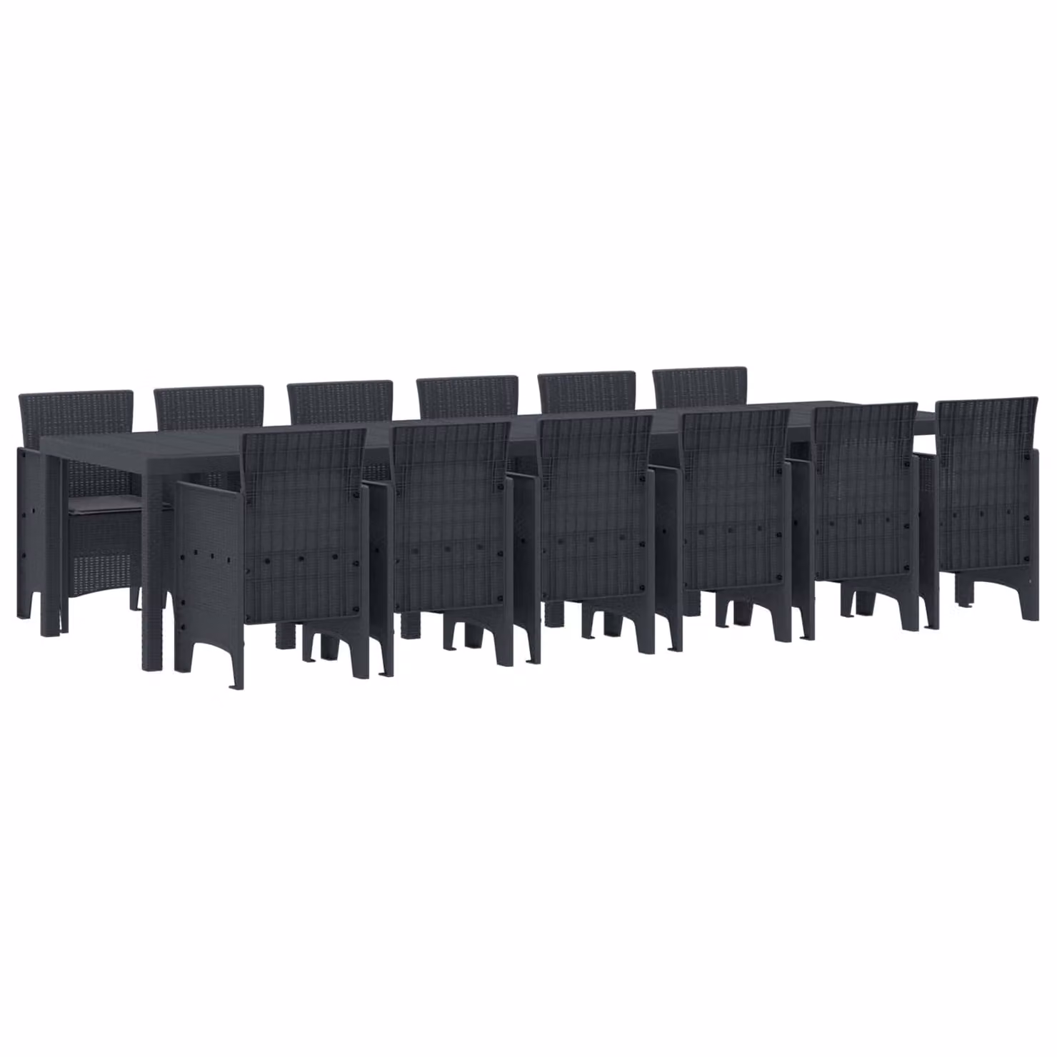 Set da pranzo per giardino e terrazza vidaXL in 13 pezzi in rattan antracite – 1