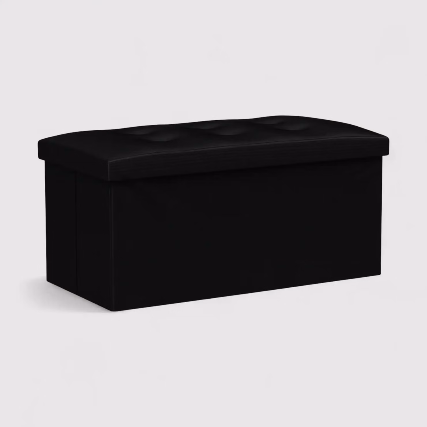 Liatris - Pouf contenitore grande nero e imbottito