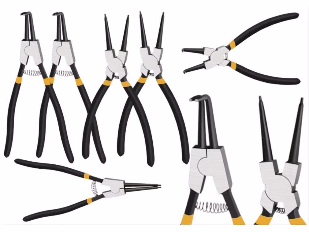 Set di pinze per anelli di sicurezza Leantoys, curve e dritte, 4 pezzi