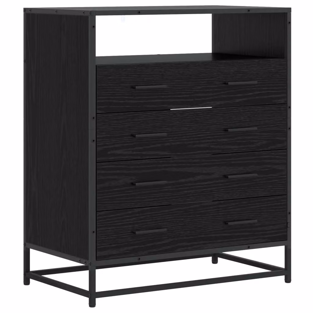 Mobile con 4 cassetti vidaXL in rovere nero L: 70 cm, P: 41 cm, H: 83,5 cm – 2