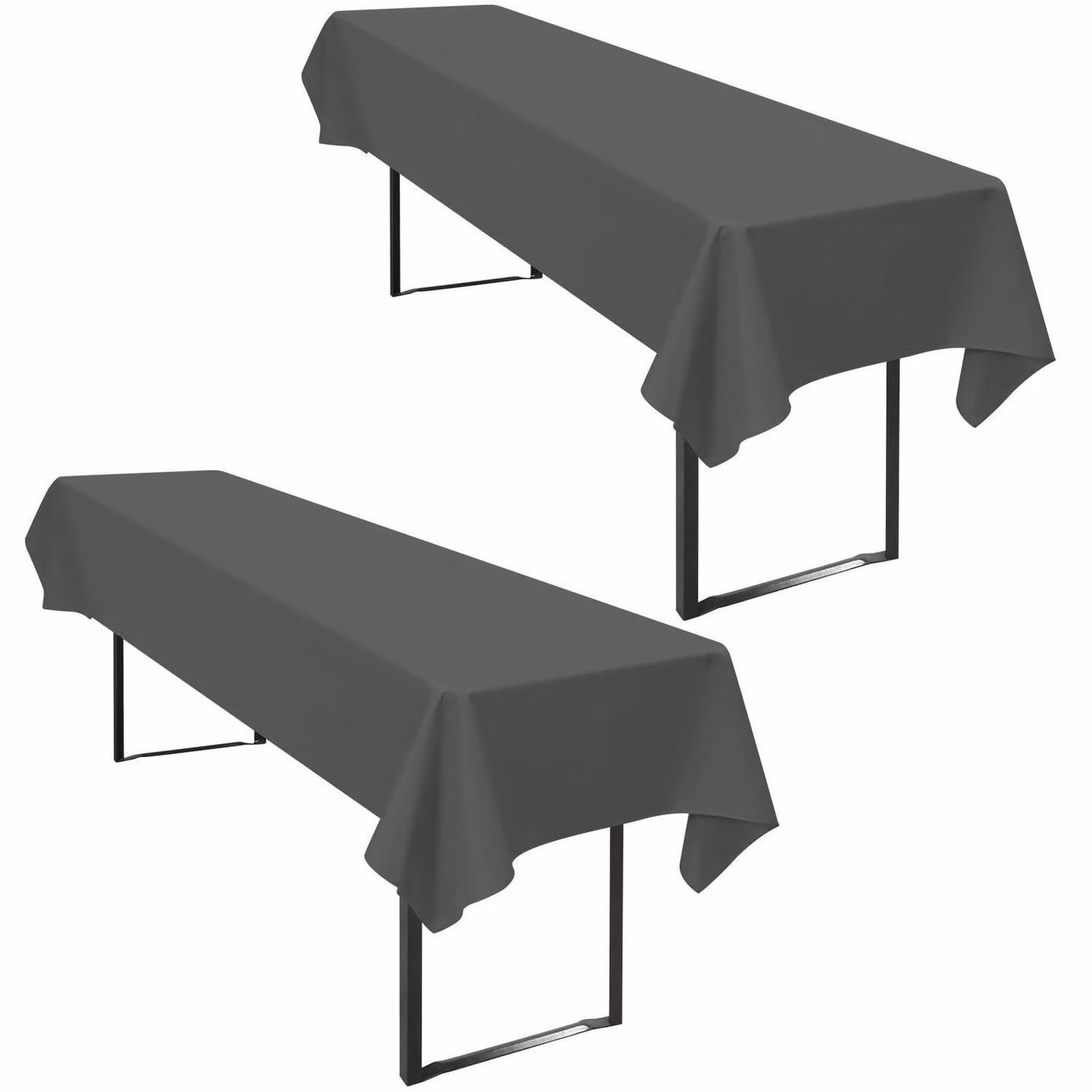 2 tovaglioli per tavolo, set per birreria, 110 x 260 cm, grigio scuro, in poliestere