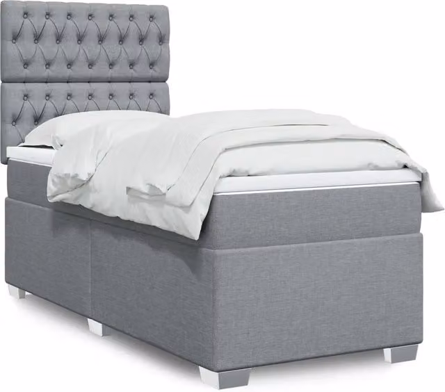 Giroletto a Molle con Materasso Grigio Chiaro 80x200 cm Tessuto 3290322