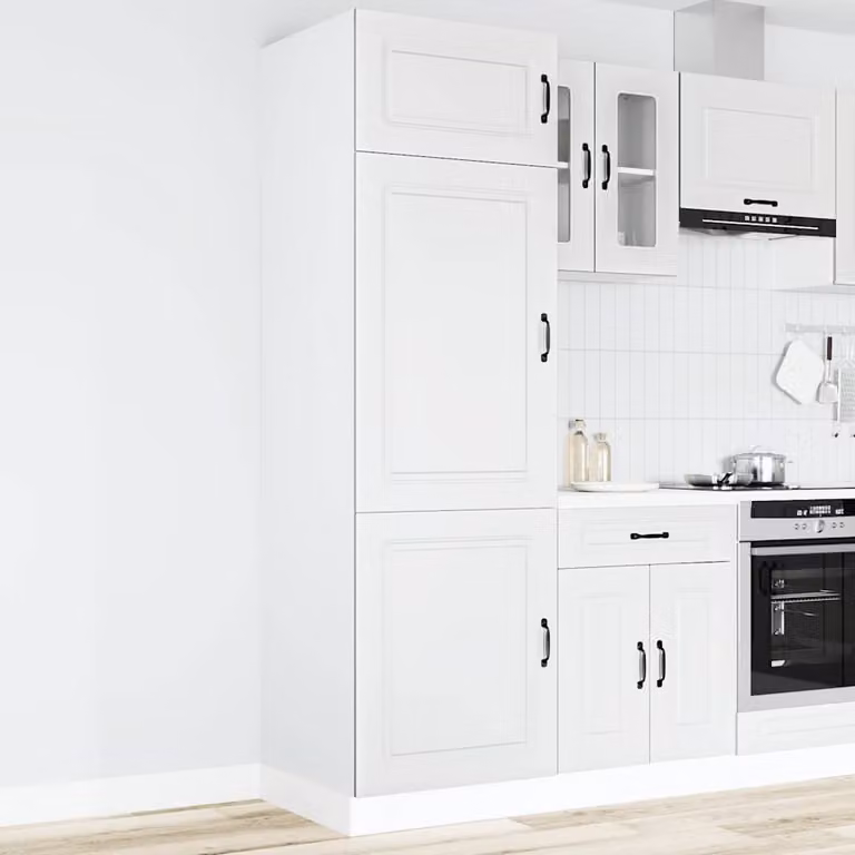 Armadio da Cucina Moderno vidaXL Kalmar Bianco in Legno MDF con Ante a Battente L: 57 cm, P: 60 cm, H: 207 cm