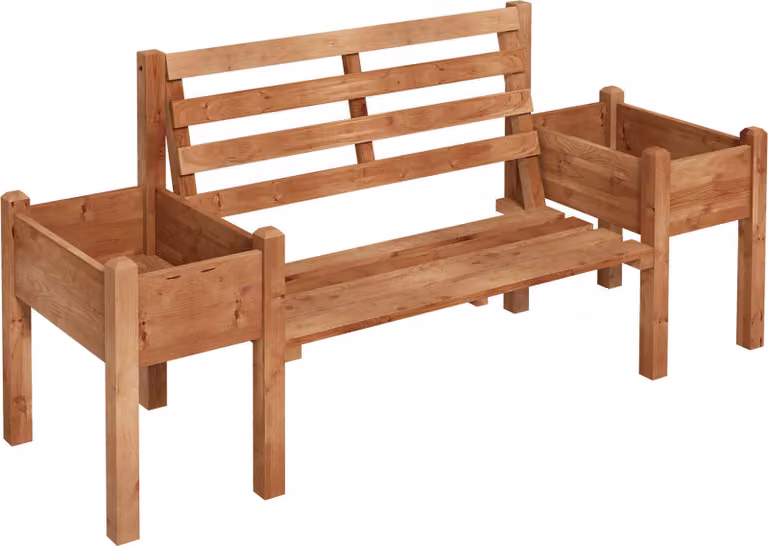 Aga Panchina da giardino con fioriere 184x59x95 cm
