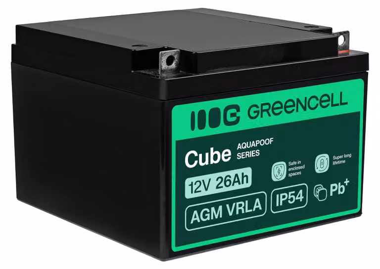 Batteria di alimentazione al piombo Green Cell AGM 12V 26Ah VRLA per tosaerba,