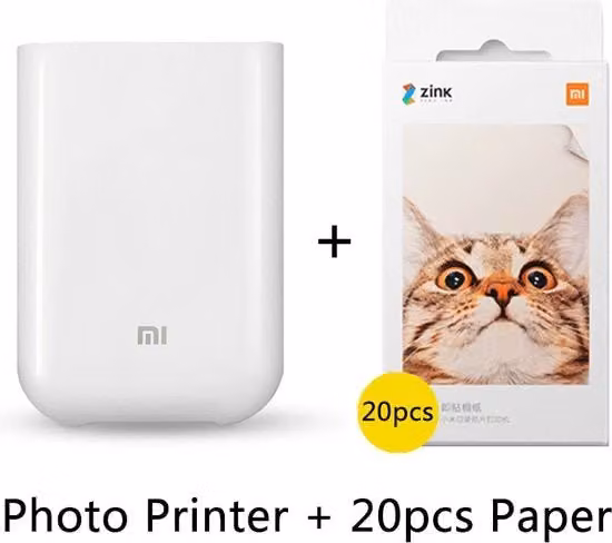 Stampante fotografica portatile Xiaomi Bluetooth 5.0, stampante termica multifunzione per smartphone, colore bianco
